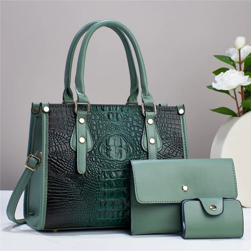 Women's Handbag Stylish Crocodile Handbag High-grade Sense Of One Shoulder Crossbody Bag Mother Bag Three Sets Of Texture_voghion.com