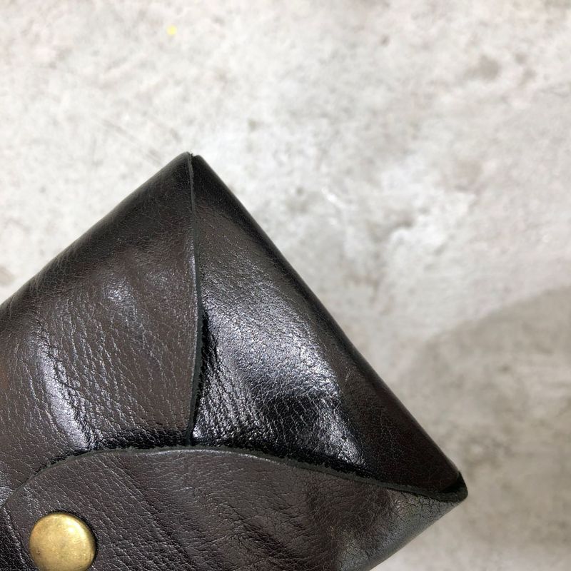 Portamonete porta carte di credito in vera pelle fatto a mano con strato superiore in pelle di vacchetta_voghion.com