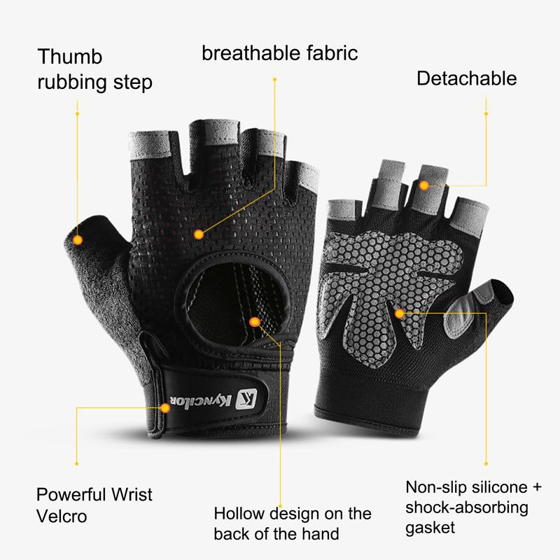 SportLife 1 par träningshandskar halvfinger handflateskydd nylon andningsbara träningshandskar gymhandskar för fitness_voghion.com