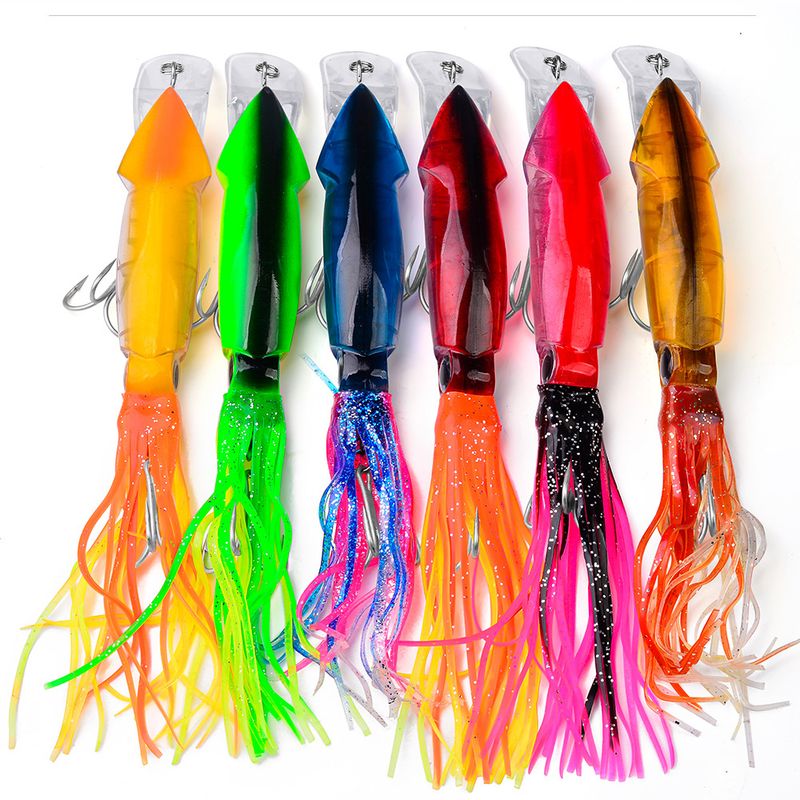 Esca artificiale in plastica da 14 cm con calamaro baffi, esca dura da pesca in mare da 40 g DW32_voghion.com