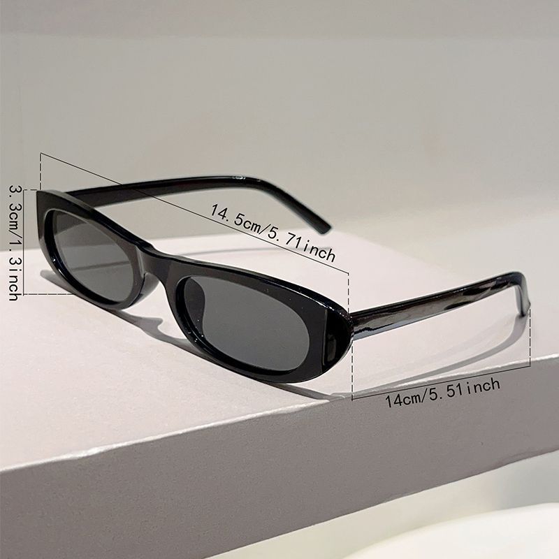 Personalized Oval Narrow Frame Sunglasses Retro Casual Driving Anti-glare Sunglasses_voghion.com