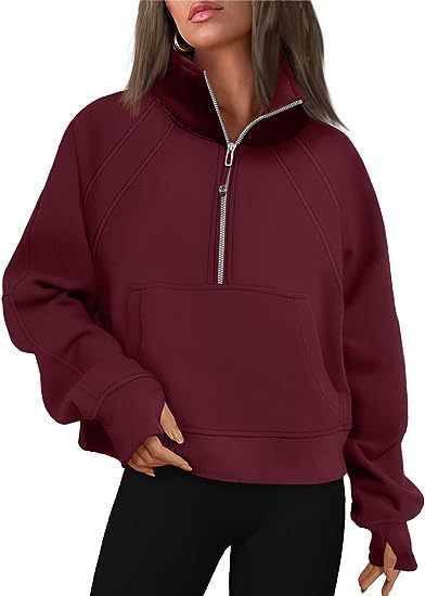 Felpa con cappuccio in velluto tinta unita, con mezza cerniera, colletto alto e cappuccio corto da donna autunno/inverno 2025_voghion.com