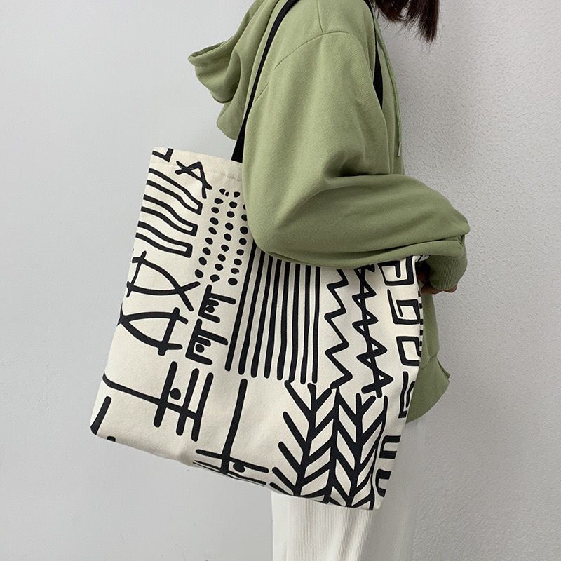 Canvas For Women 2023 New Ins Forest Style Korean Version Versatile Tote Shoulder Bag Large Capacity Student Handbag_voghion.com