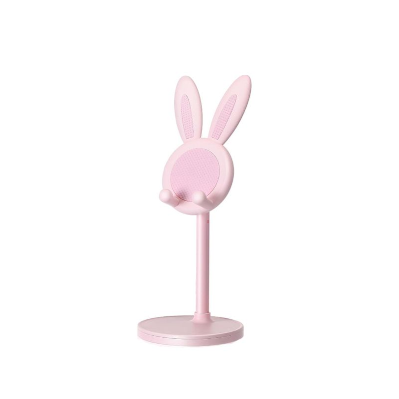 Sarjakuva Bunny pöytäkoneen matkapuhelimen pidike jalusta Älypuhelimen tabletti säädettävä teleskooppinen nostava laiska teline_voghion.com