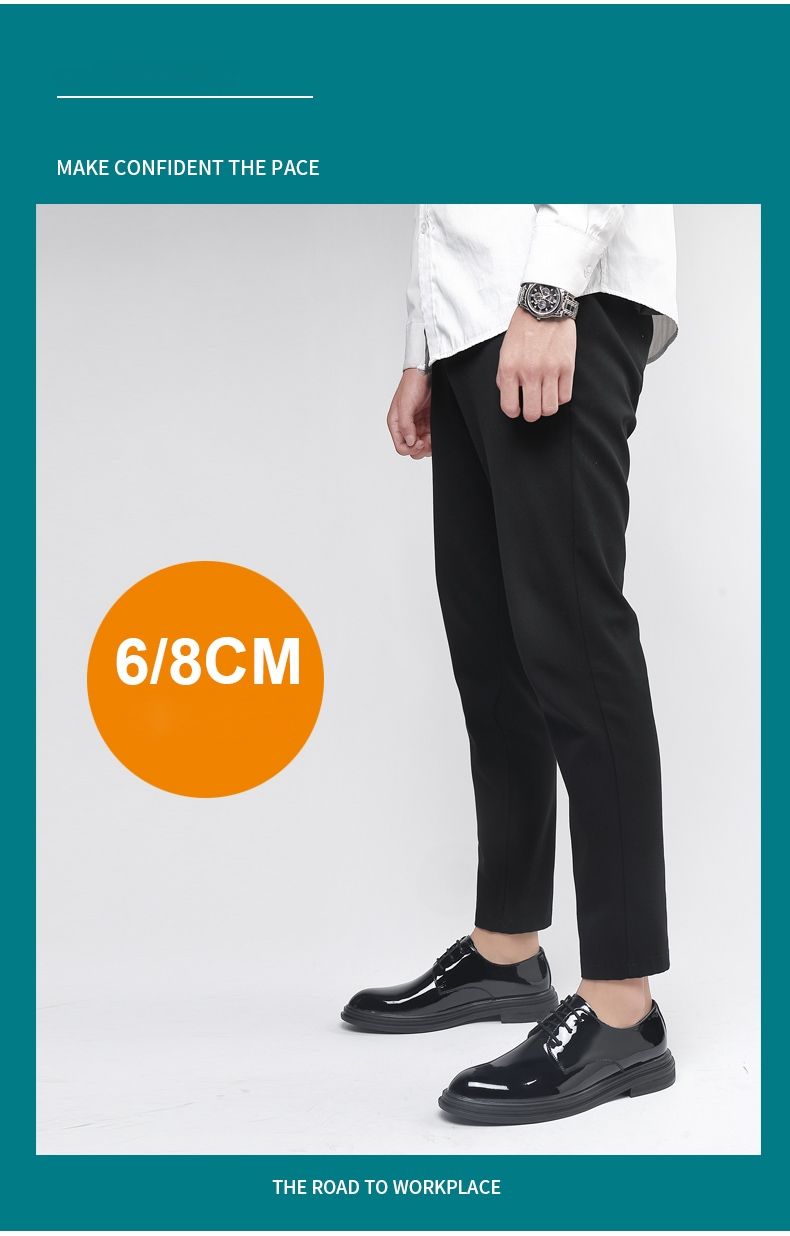 FUQIAO New 6/8 Cm Derby Patent Leather Height Raise Men Dress Formal Business Elevator Shoes Light Upper Material_voghion.com