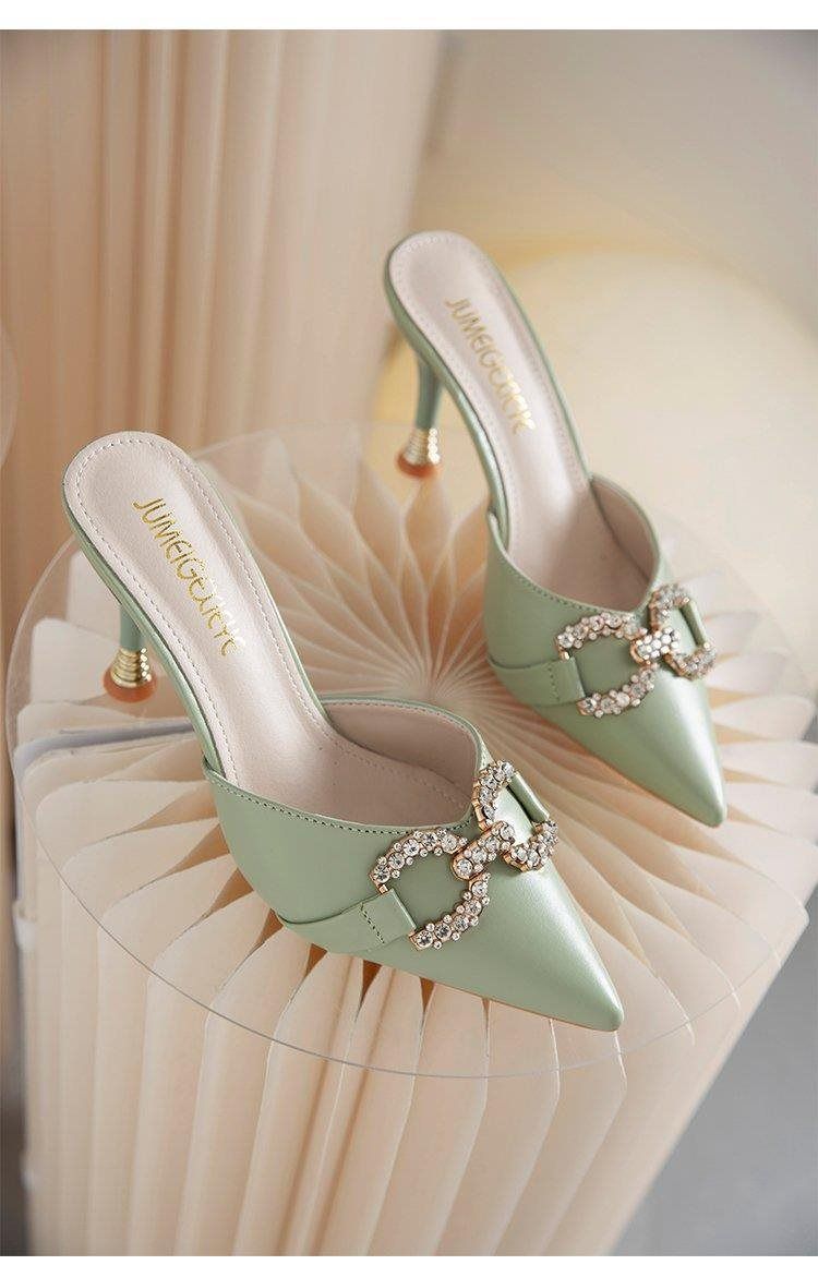 Elegante Pantoletten mit spitzer Zehenpartie und Strasssteinen für Damen – Stylische und bequeme Sommer-Sandalen in den Größen 33–40_voghion.com