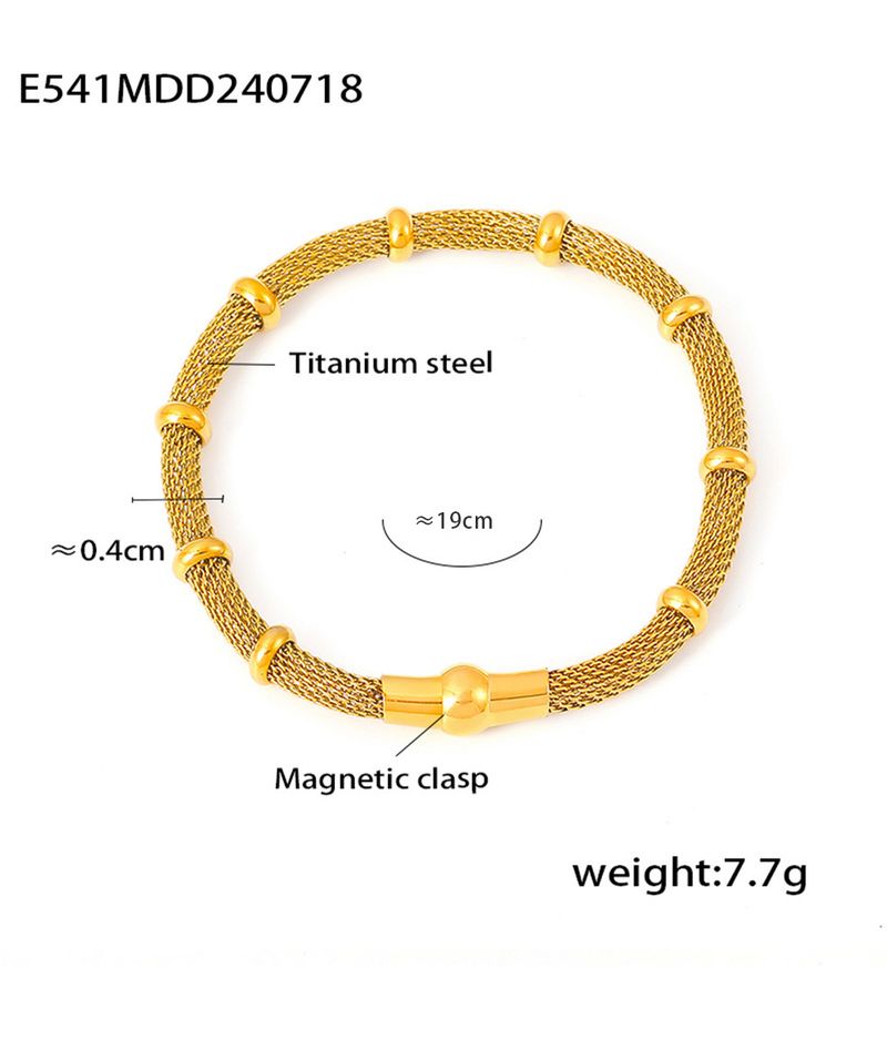 Chic Style Bamboo Knot Metal Mesh Circular Bracelet With Simple Retro Design Titanium Steel Jewelry_voghion.com