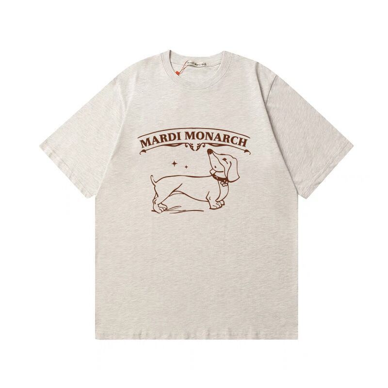 Nueva camiseta coreana de Mardi de manga corta con estampado de perro salchicha Jennie Same Style, de algodón puro_voghion.com