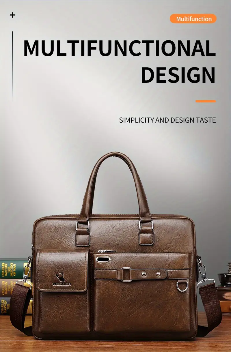 Sac à main d'affaires de luxe léger sac à bandoulière pour ordinateur de voyage d'affaires de grande capacité pour hommes sac à bandoulière en cuir imperméable pour hommes_voghion.com