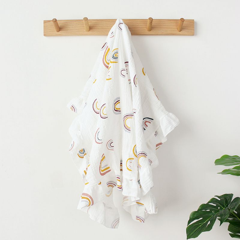 INS Rüschen Musselin Baby Wickeldecken für Neugeborene Säugling Bettwäsche Bio Wraps Baby Zubehör Kinder Erhalten Decke Baumwolle_voghion.com