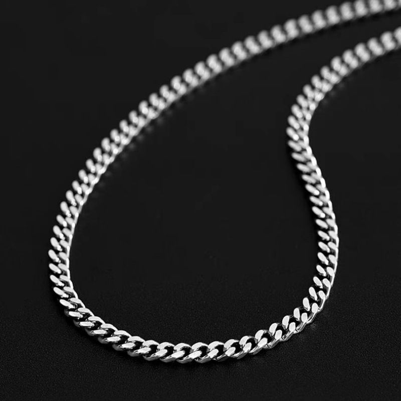 Collana con ciondolo a forma di fiore in argento cubano Hip Hop da uomo, con corda, semplice catena per clavicola_voghion.com