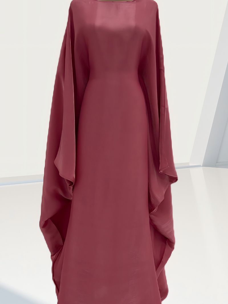 Abito in raso di lusso – Elegante abito lungo con maniche a pipistrello | Abito lungo sobrio e scintillante (9 colori disponibili)_voghion.com