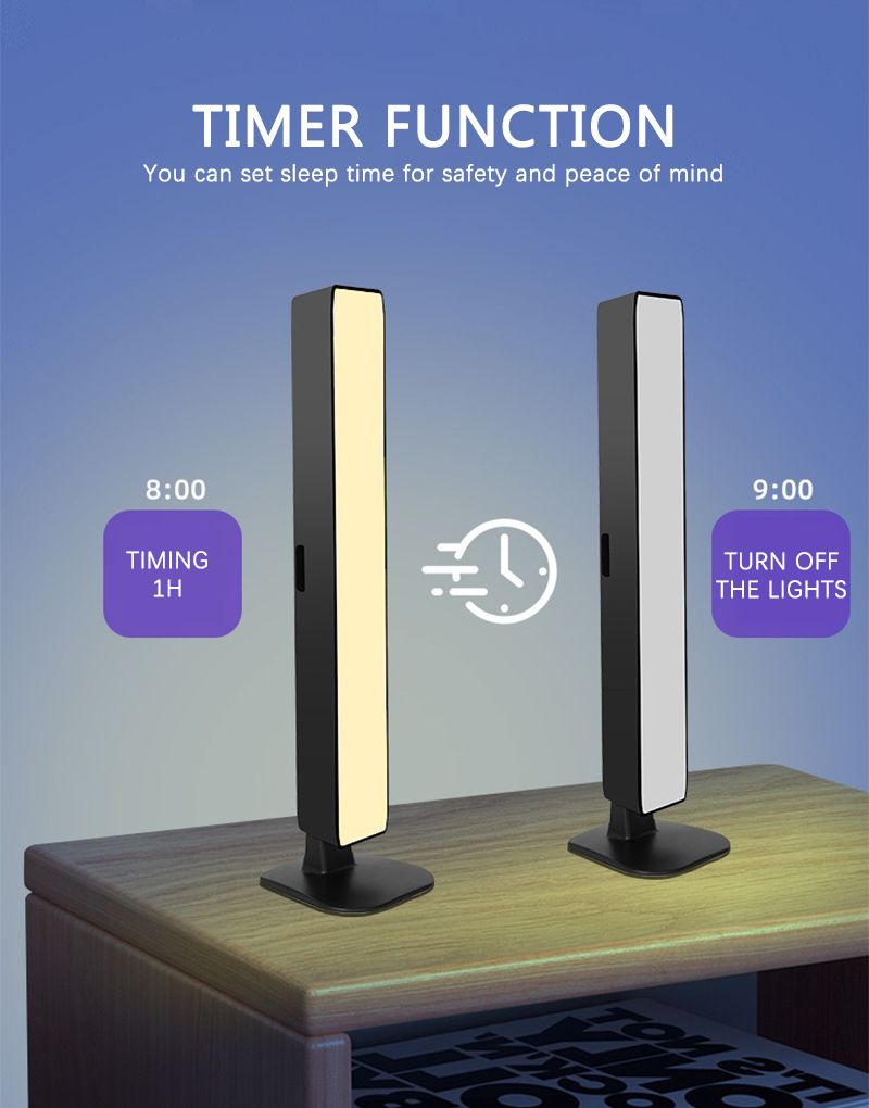 Lampada da scrivania con telecomando, per computer, per atmosfera da gioco RGB intelligente, con telecomando, per auto, musica e ritmo._voghion.com