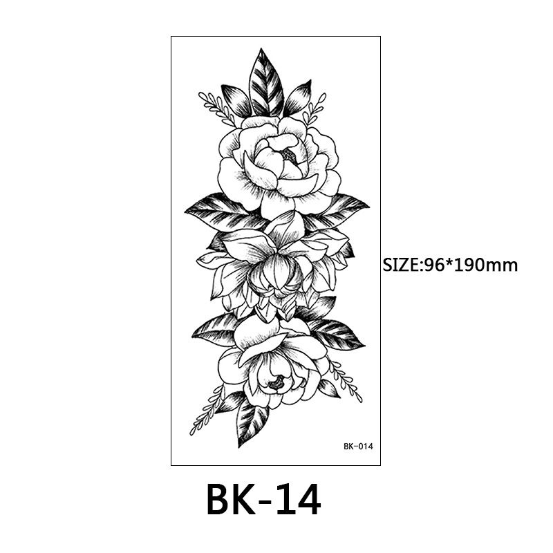 Adesivi esclusivi per tatuaggi con fiori a schizzo Adesivi per tatuaggi con fiori a schizzo Tatuaggio con fiori in bianco e nero_voghion.com