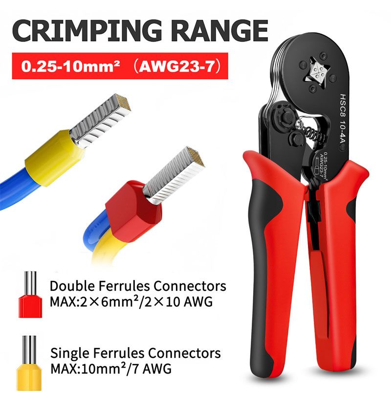 10-40.25-10mm²/AWG23-7 Wire Connection Repair Clamp Ferrule Sleeves Terminal Crimping Tools Mini Electrical Pliers HSC8_voghion.com