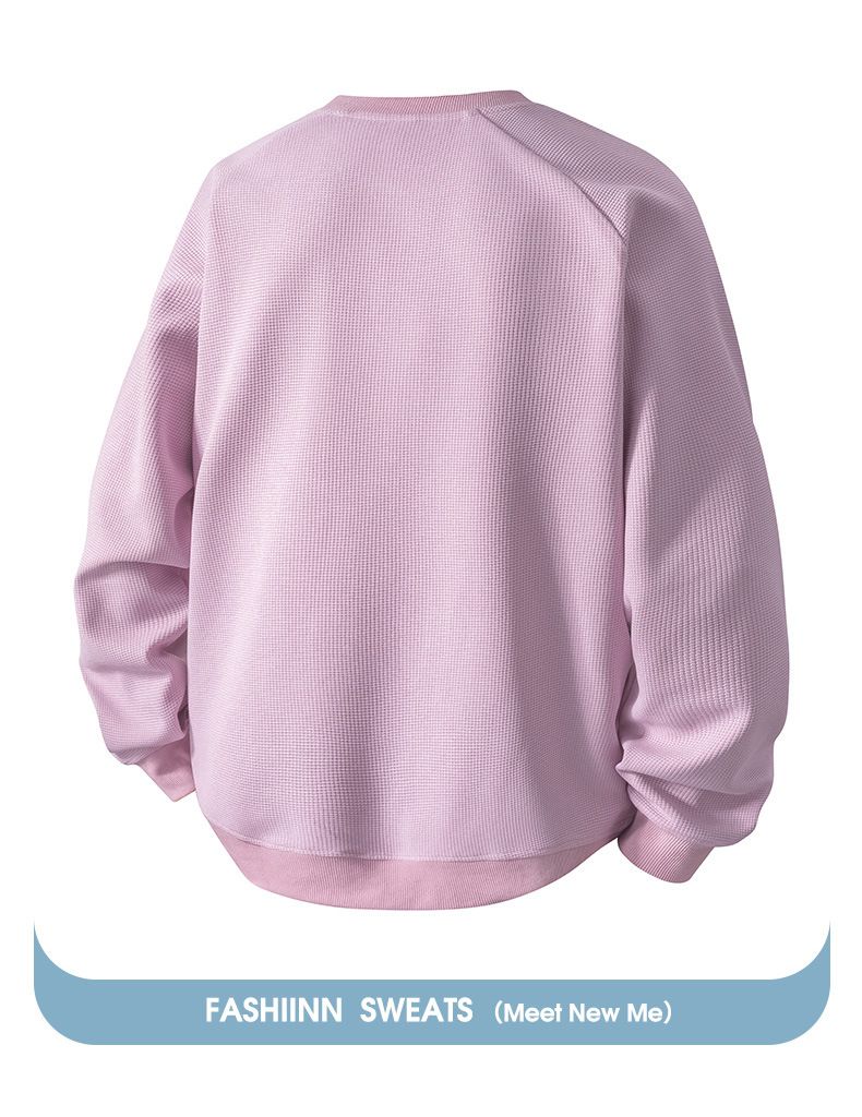 Men's Heavyweight Air Cotton Crewneck Sweatshirt - Drop Shoulder Long Sleeve T-shirt, Casual Relaxed Fit, Soft & Breathable, Multiple Colors_voghion.com