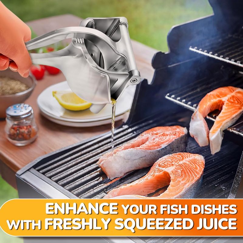 Manual Citrus Juicer - Aluminum Press | Ergonomic Handle | Lemon/Orange Extractor | Dishwasher Safe_voghion.com