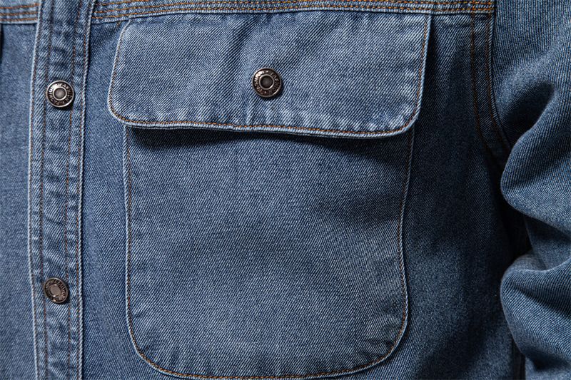 Camicia casual a maniche lunghe in cotone da uomo in denim lavato di alta qualità, autunno 2024_voghion.com