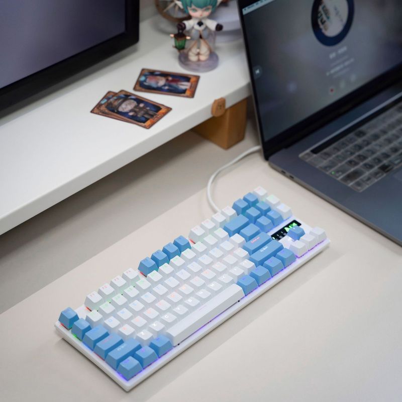 Keyboard Designer Ling Key Real Mechanical Keyboard Wired 87/104 Key Luminous Green And Black Tea Shaft Wired Keyboard_voghion.com