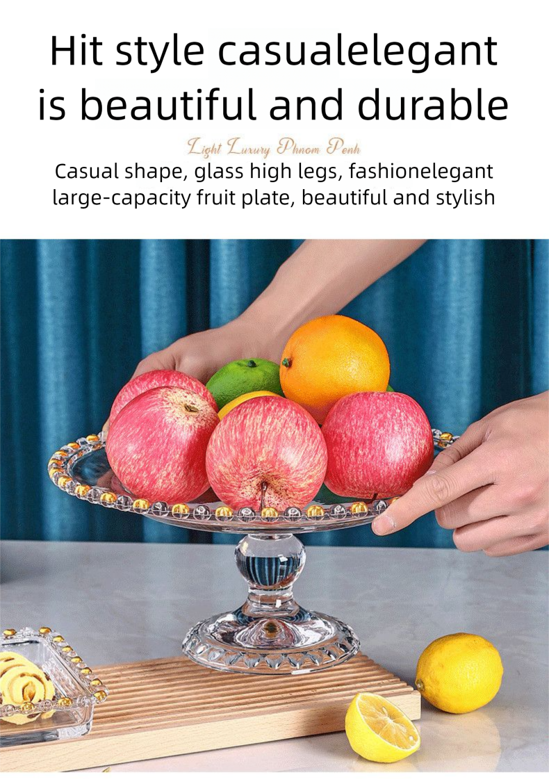 Tavolino da caffè moderno in cristallo di lusso per soggiorno, tavolo da caffè di alta qualità, squisito, per dolci, caramelle e frutta secca_voghion.com