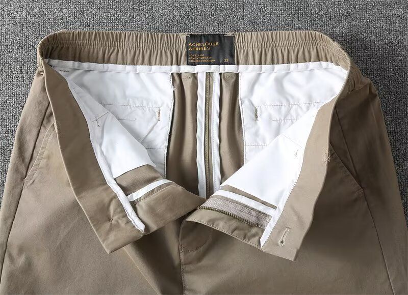 Lässige Sommershorts für Herren – Cargo-Shorts mit elastischer Taille und gerader Passform, leicht und atmungsaktiv, einfarbig, vielseitiges Styling_voghion.com