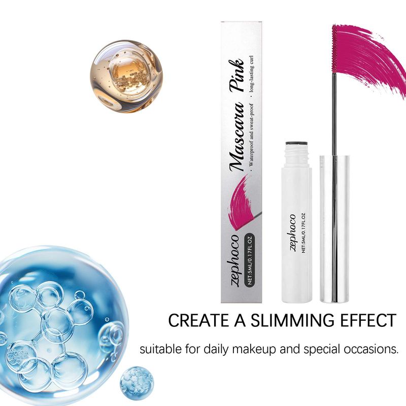 zephoco Pink Curl Mascara Lightweight Natural Curling Long-lasting Smudge-proof Daily Eye Makeup_voghion.com