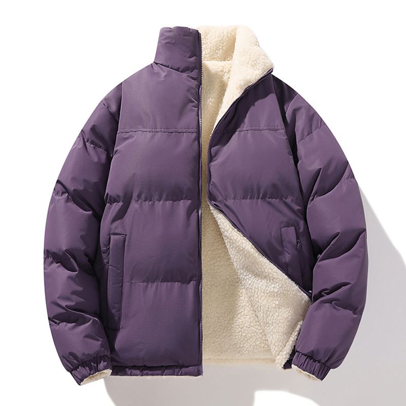 Dick gefütterter, wendbarer Baumwollmantel im neuen Design für den Winter 2025 – ideal für Damen und Herren. Locker geschnittene, warme Baumwolljacke._voghion.com