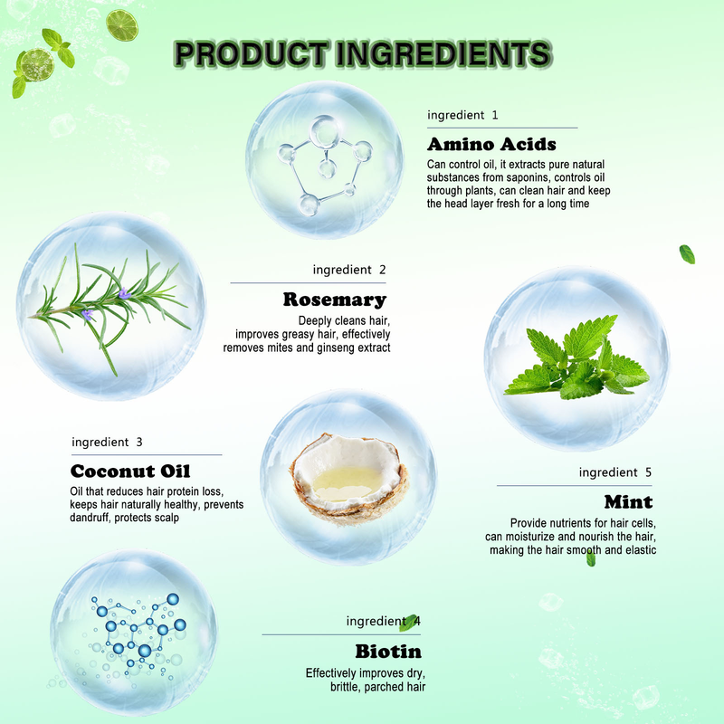 Lo shampoo alla menta e rosmarino EELHOE ripara i capelli secchi, furiosi, nutrienti, lisci e resistenti_voghion.com