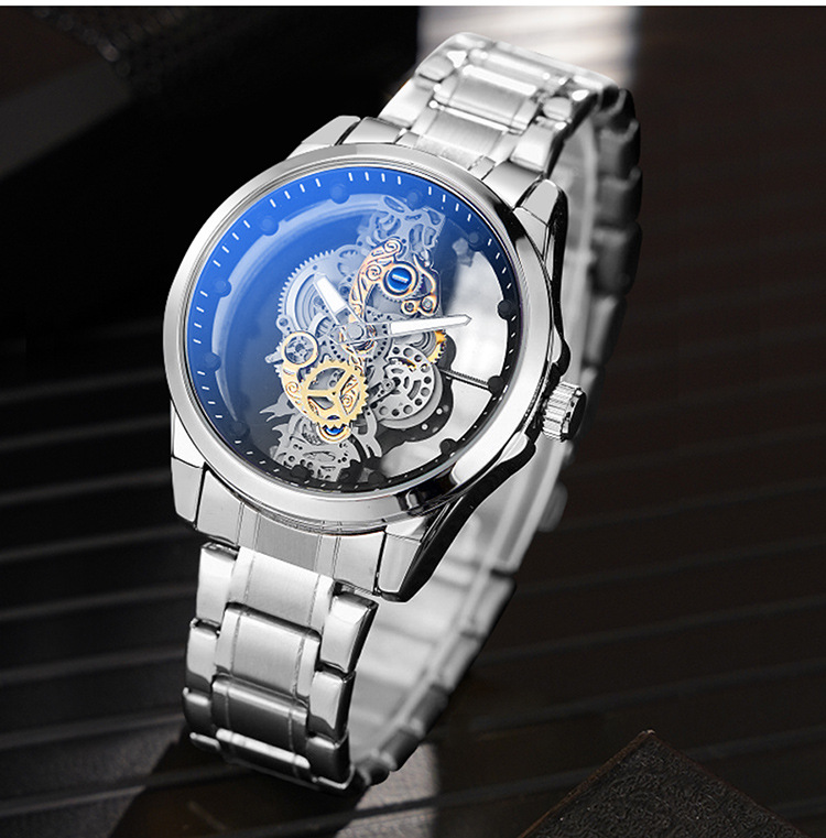 Men's watch double-sided hollow full-automatic non mechanical watch core Tourbillon watch men 3634_voghion.com