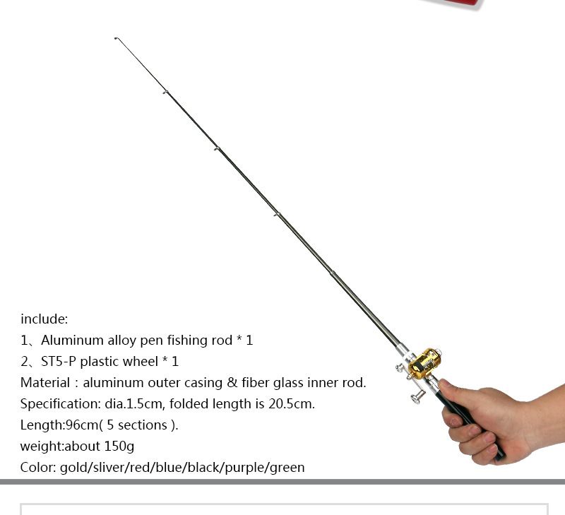 Meiyu Pen Style Mini Ice Pocket Raft Canna da pesca portatile da regalo 1 m A-P_voghion.com
