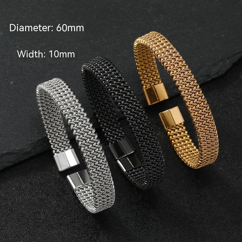Hot selling fashion stainless bracelet, niche wave opening wire titanium steel elastic bracelet jewelry_voghion.com