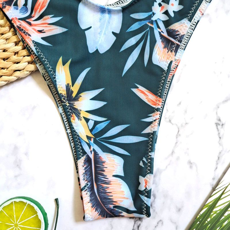 New Leopard Digital Print Sexy Women's Two-Piece Bikini Hot Spring Brazilian Swimwear V-String Bottoms_voghion.com