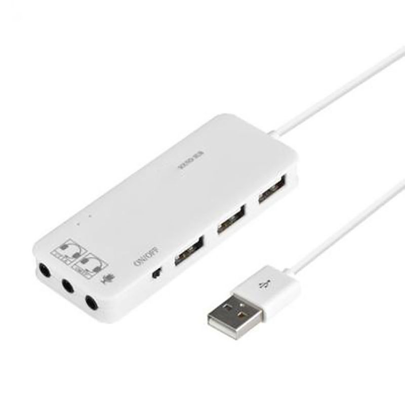 Xinweiqing 7.1 kanalas 3 USB prievadai išorinis garso plokštės šakotuvas garso mikrofono adapteris, skirtas nešiojamam kompiuteriui_voghion.com