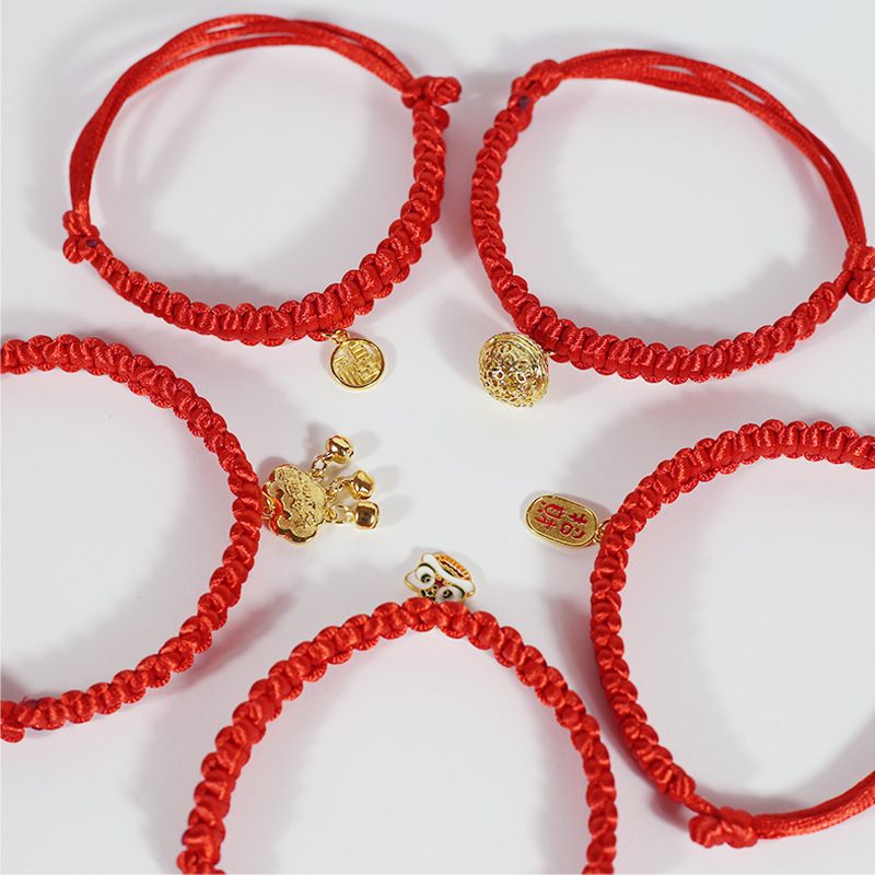 Collare fatto a mano in corda rossa, collana per gatti, sciarpa di Capodanno, accessori per animali domestici, campanellino per gattini, stesso stile_voghion.com