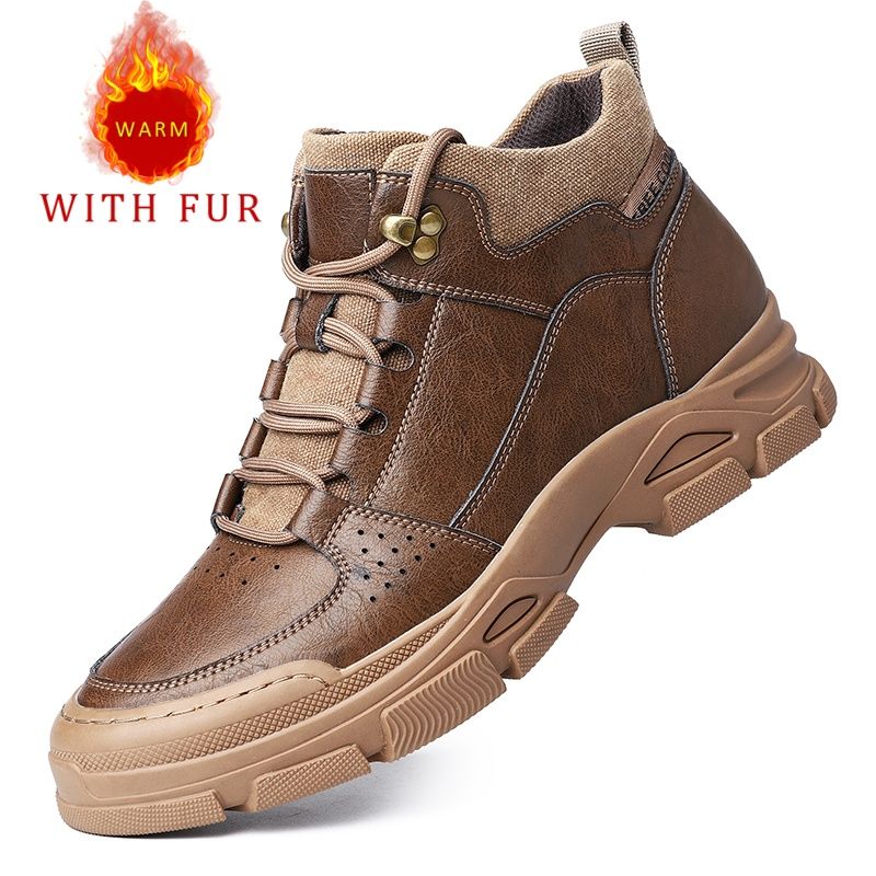 Autumn And Winter Men's Shoes Comfortable And High-quality Casual Styles Outdoor Le Isure Walking Thick Soled Warm Boots_voghion.com