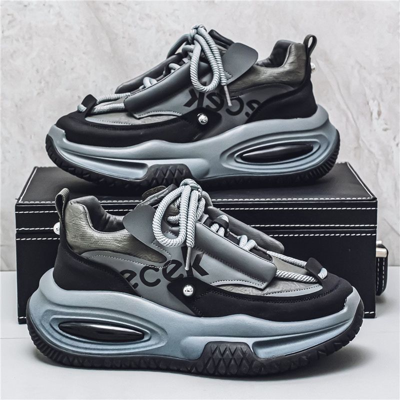 Scarpe da ginnastica alla moda da uomo in stile coreano, primavera e autunno 2025, con suola spessa, taglia grande45464748_voghion.com