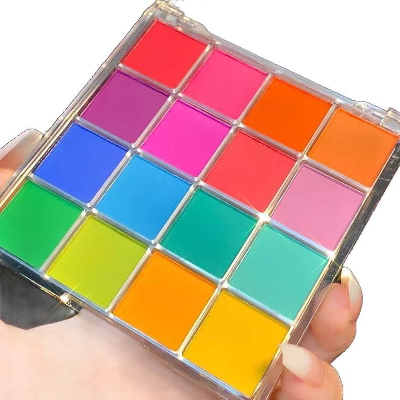 Colorful Eyeshadow 16 Colors Fairy Palette Stage Creative Shimmer Matte Style Makeup Blue Dazzling_voghion.com