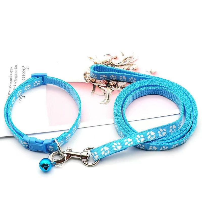Set per cani e gatti, kit collare per passeggiate con impronta, guinzaglio a catena di taglia media e piccola_voghion.com