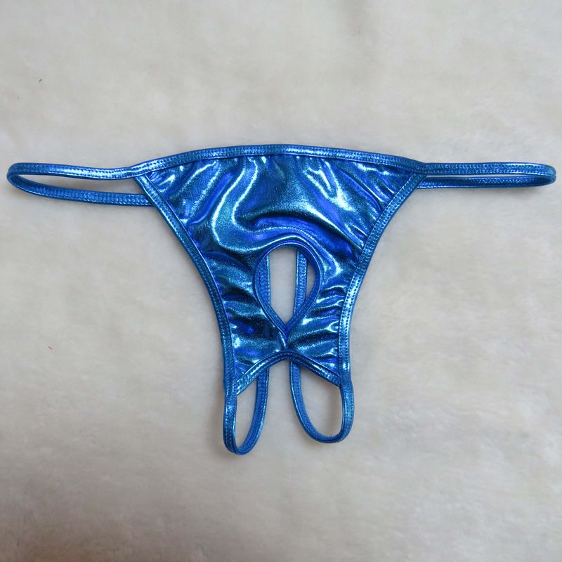 Pánské kalhotky, sexy spodní prádlo Pamas z lakované kůže, průsvitné, ve tvaru T, tanga, mini plavky, plavky_voghion.com