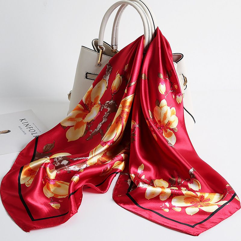 Sonderangebot: Hangzhou Satin 90 cm großer quadratischer Seidenschal für Damen, vielseitig einsetzbar, dünner Schal für Frühling und Herbst, ideal zum Sonnenbaden_voghion.com