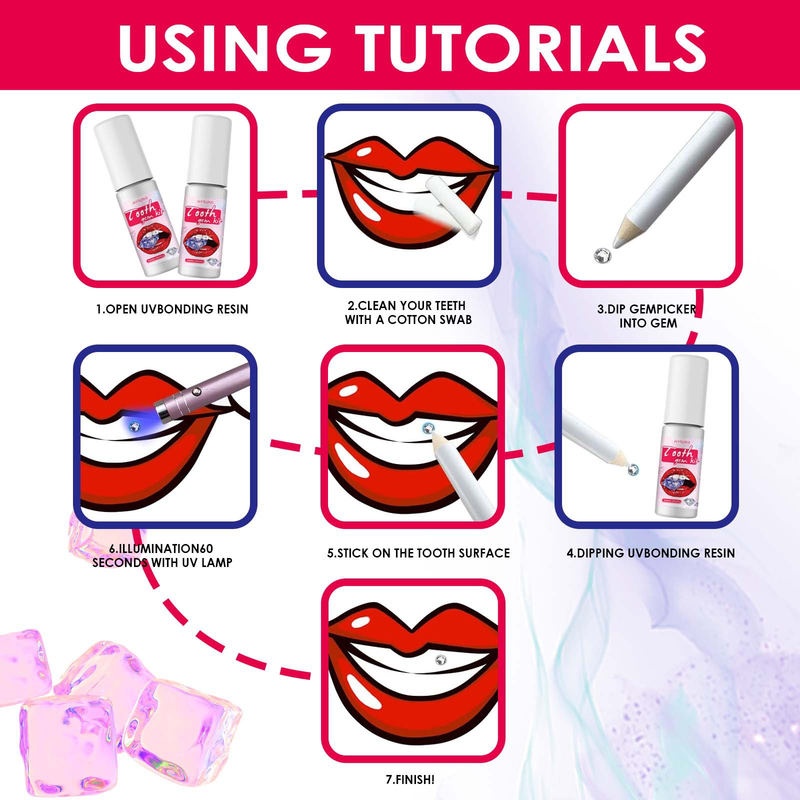 Tooth Kit Jaysuing Tooth Jewelry Shiny Sticker Spicy Girl Jewelry Easy to Remove and Install Crystal Dental Drill_voghion.com