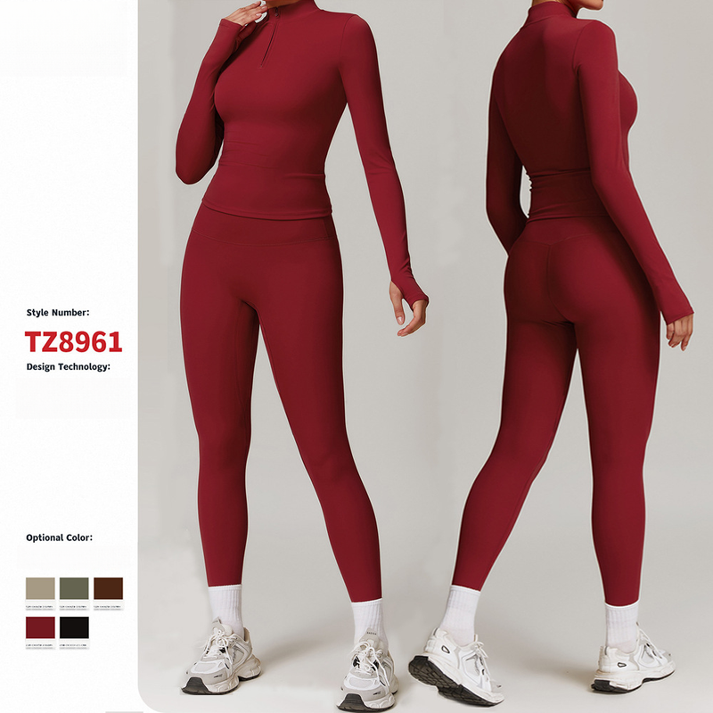 Set da allenamento yoga a maniche lunghe ad asciugatura rapida autunno inverno Zechuang, set da corsa all'aperto e tuta da fitness 8961_voghion.com