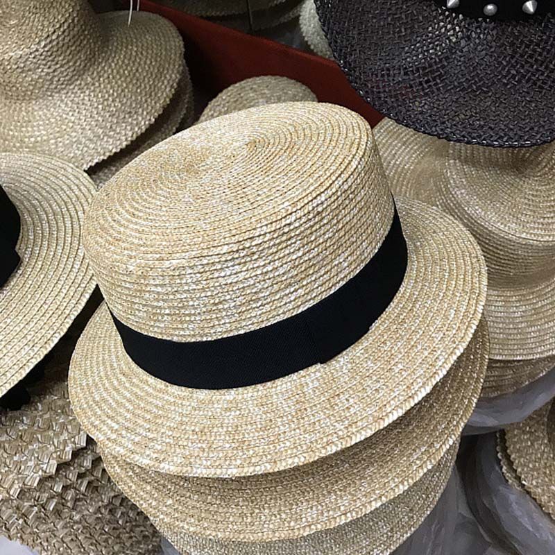Fashion Fashion Classical Beach Ribbon Bowknot Boater Wide Brim Summer Sun Hats for Women Ladies Wheat Straw Cap Kentucky Derby Hat_voghion.com