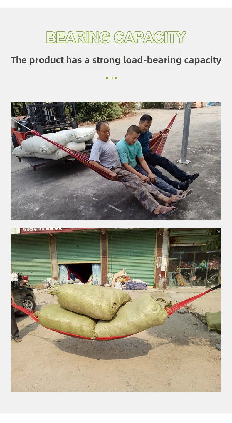 Fuhua Cross-Border Canvas Groothandel Anti-Rollover Enkele Dubbele Persoon Schommel Buiten Hangmat Kamperen Met Gebogen Stok_voghion.com