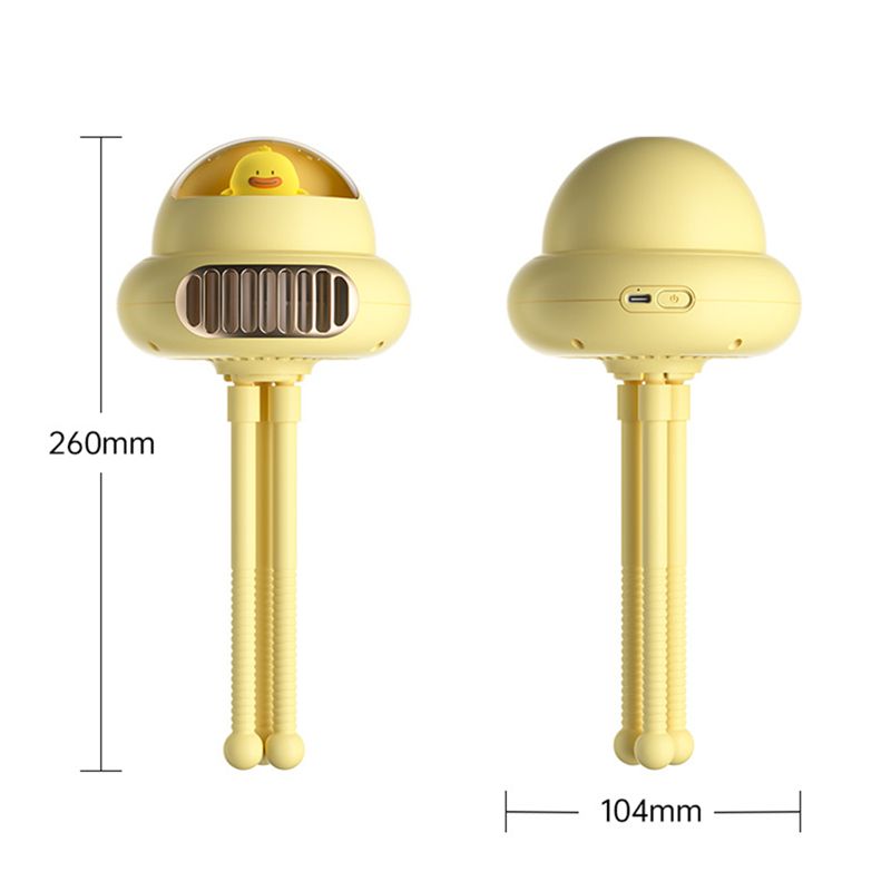 Portable Bladeless Stroller Fan 4000mAh USB Rechargeable Handheld Outdoor Air Conditioner Mute 4-gear Folding Desktop Air Cooler_voghion.com