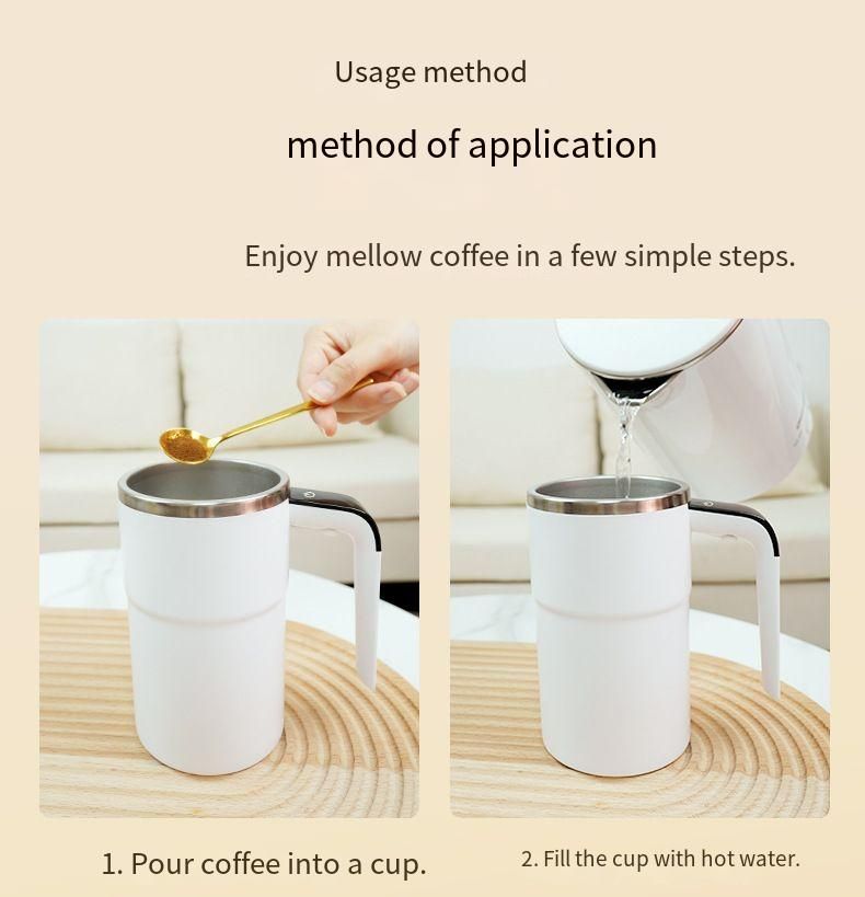 Intelligente Temperaturmessung Magnetisches automatisches Rühren Elektrischer tragbarer Kaffee-Milchshake Fitness-Protein_voghion.com