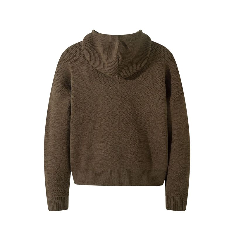Maglione da uomo con cappuccio e cerniera High Street – Pullover retrò (M-XL) – Fodera in pile invernale (caffè/grigio)_voghion.com