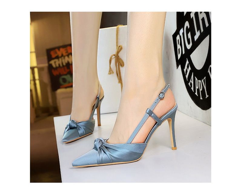Elegant Satin Bow Pointed-Toe Stiletto Heels For Women - Chic Open Back Dress Shoes For Parties & Special Occasions (Sizes 34-40, Colors Available)_voghion.com