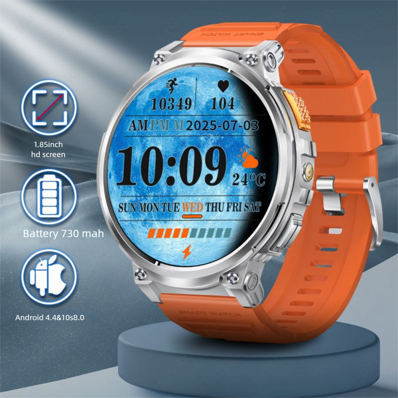 Large Screen Round Smart Watch Multi-Function Bluetooth Call Health Detection Flashlight Outdoor Sports Bracelet For Men_voghion.com