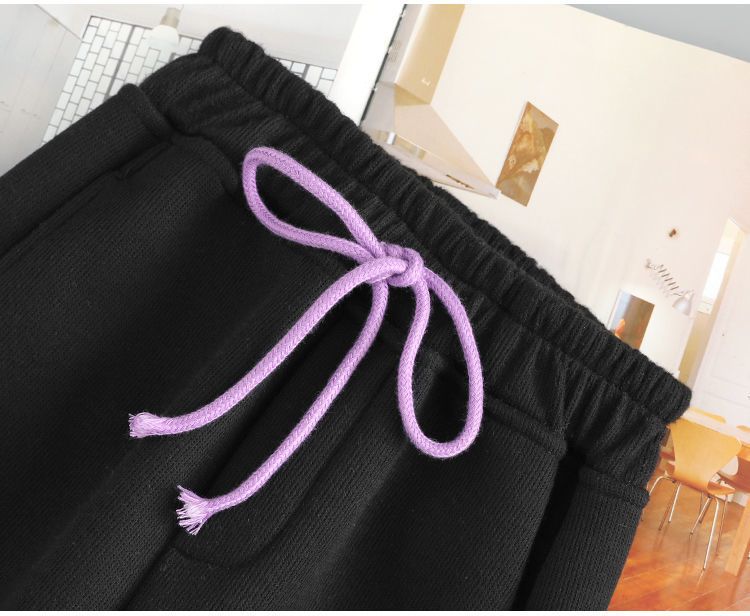 Pantaloni harem con polsini larghi e filettati da donna, per autunno e inverno, più pantaloni in velluto_voghion.com